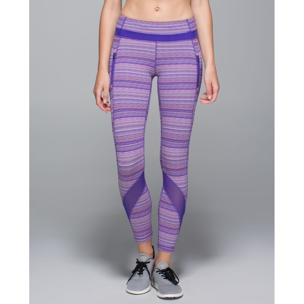 Lululemon Inspire Tight II Women's 8 Twist Iris Flower Pink Shell Mesh Space Dye